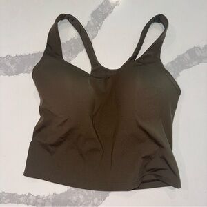Oysho Olive Green Sports Bra Crop Top S